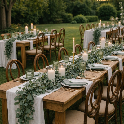 Location mobilier, table de ferme et chaise pour mariage et événements dans la manche en Normandie